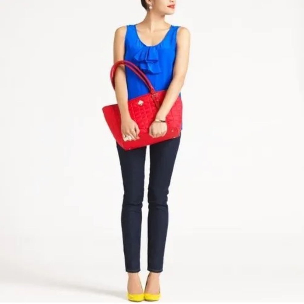 NWT Kate Spade NY Quilted Signature Spade Small Harmony Handbag Red & Dustbag ♠️